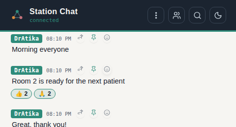 Message reactions in Station Chat